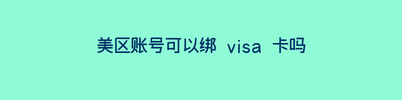 美区账号可以绑 visa 卡吗