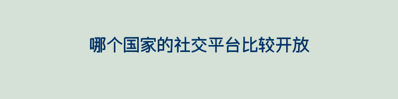 哪个国家的社交平台比较开放