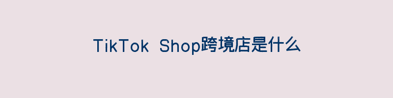 TikTok Shop跨境店是什么