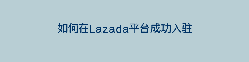 如何在Lazada平台成功入驻