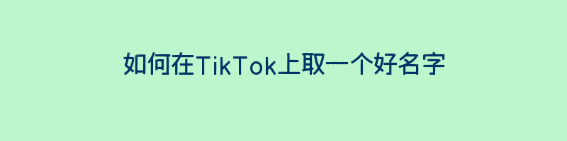 如何在TikTok上取一个好名字