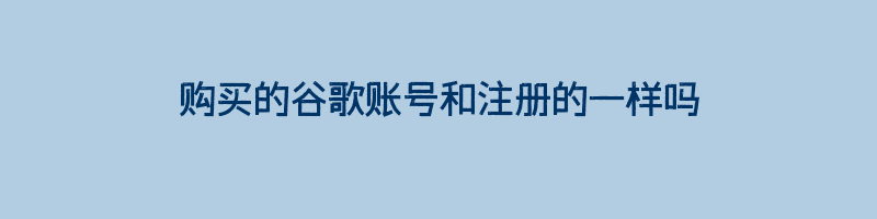 购买的谷歌账号和注册的一样吗