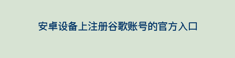 安卓设备上注册谷歌账号的官方入口