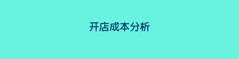 开店成本分析