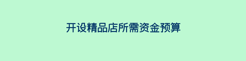 开设精品店所需资金预算