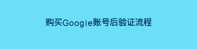 购买Google账号后验证流程