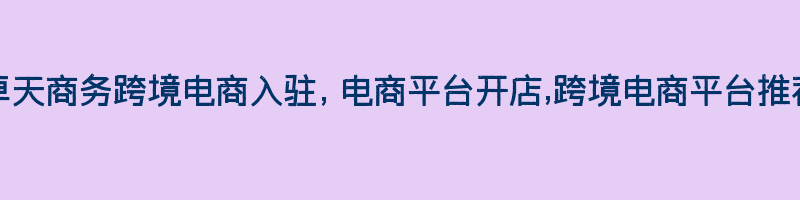 卓天商务跨境电商入驻，电商平台开店,跨境电商平台推荐