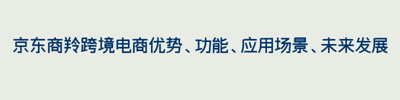 京东商羚跨境电商优势、功能、应用场景、未来发展