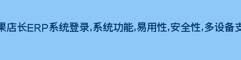 芒果店长ERP系统登录,系统功能,易用性,安全性,多设备支持