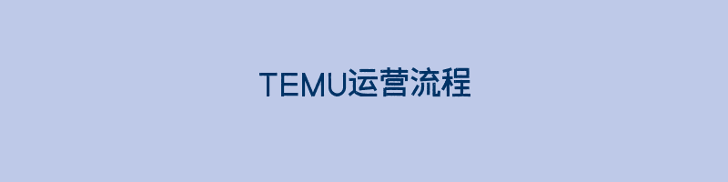 TEMU运营流程