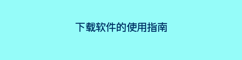 下载软件的使用指南